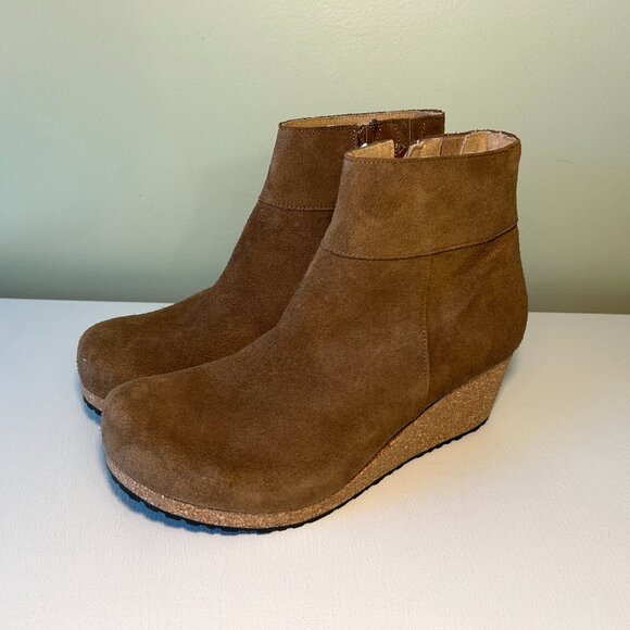 Birkenstock Ebba Wedge Suede Leather Ankle Boot - Picture 1 of 13